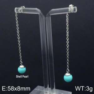 SS Shell Pearl Earrings - KE92494-Z