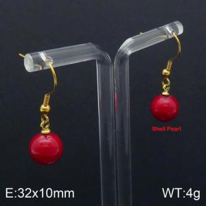 SS Shell Pearl Earrings - KE92712-Z