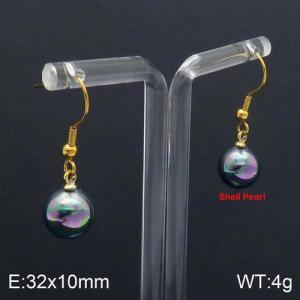 SS Shell Pearl Earrings - KE92716-Z