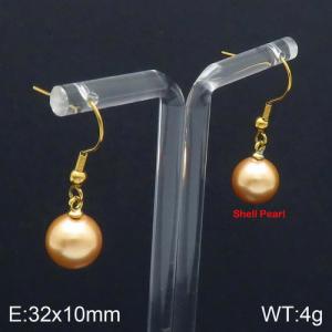SS Shell Pearl Earrings - KE92717-Z