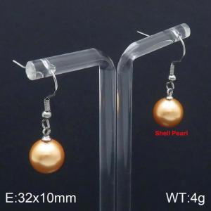 SS Shell Pearl Earrings - KE92718-Z
