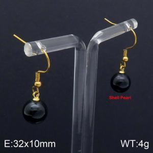 SS Shell Pearl Earrings - KE92723-Z