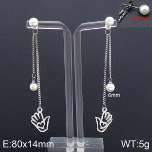 SS Shell Pearl Earrings - KE92730-Z