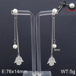 SS Shell Pearl Earrings - KE92731-Z