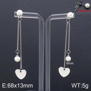 SS Shell Pearl Earrings - KE92732-Z