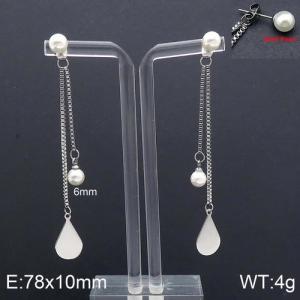 SS Shell Pearl Earrings - KE92733-Z