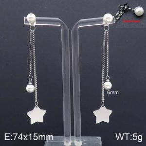 SS Shell Pearl Earrings - KE92740-Z