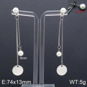 SS Shell Pearl Earrings - KE92742-Z