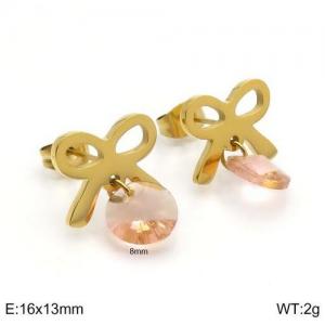 Stainless Steel Stone&Crystal Earring - KE94460-Z