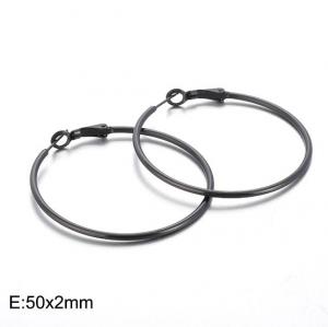 Stainless Steel Black-plating Earring - KE94573-WGJJ