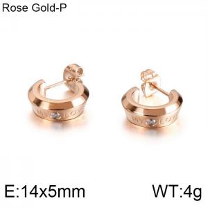 Stainless Steel Stone&Crystal Earring - KE94744-GC