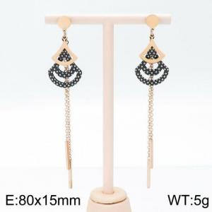 SS Rose Gold-Plating Earring - KE94784-JM