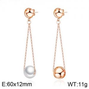 SS Rose Gold-Plating Earring - KE94947-WGTY