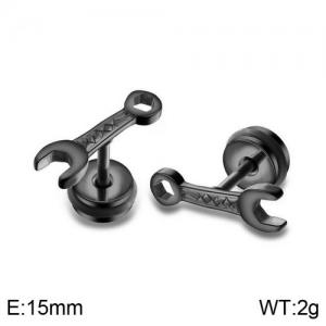 Stainless Steel Black-plating Earring - KE94959-WGTY