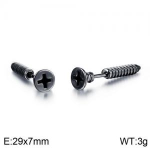 Stainless Steel Black-plating Earring - KE94962-WGTY