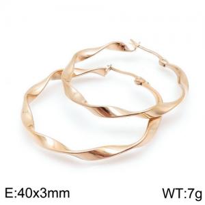 SS Rose Gold-Plating Earring - KE94983-KFC