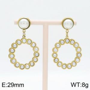 SS Gold-Plating Earring - KE95038-HJ