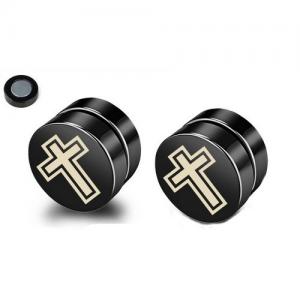 Stainless Steel Black-plating Earring - KE95261-WGLN