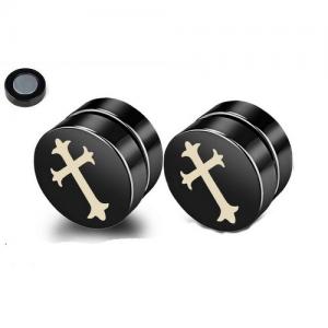 Stainless Steel Black-plating Earring - KE95272-WGLN