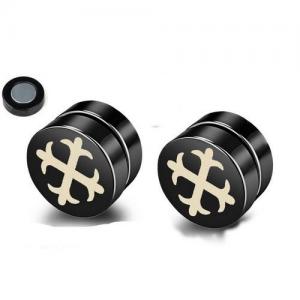 Stainless Steel Black-plating Earring - KE95279-WGLN