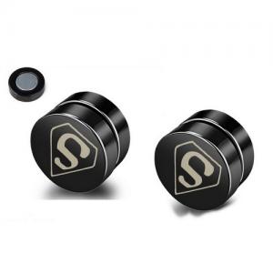 Stainless Steel Black-plating Earring - KE95280-WGLN