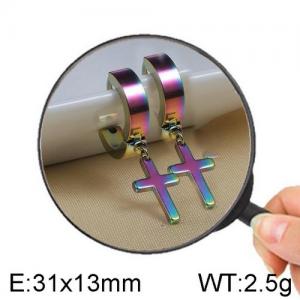 SS Colorful Plating Earring - KE95289-WGLN