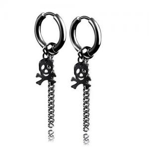 Halloween black skull for men Earring - KE95304-WGLN