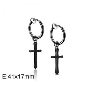 Stainless Steel Black-plating Earring - KE95320-WGLN