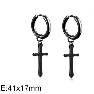 Stainless Steel Black-plating Earring - KE95321-WGLN