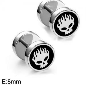 Stainless Steel halloween skull for men Earring - KE95330-WGLN