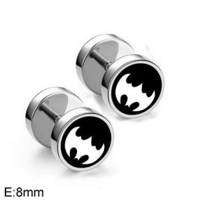 Halloween steel color bat men Earring - KE95331-WGLN