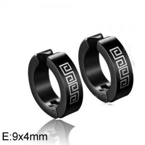 Stainless Steel Black-plating Earring - KE95359-WGLN