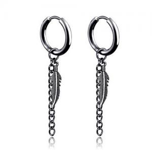 Stainless Steel Black-plating Earring - KE95367-WGLN