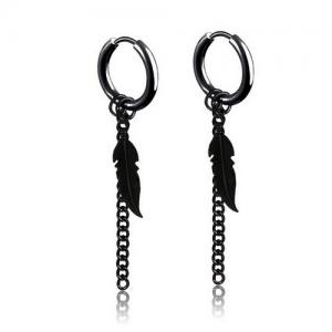 Stainless Steel Black-plating Earring - KE95370-WGLN