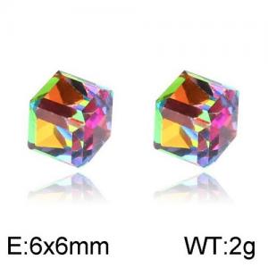 Stainless Steel Stone&Crystal Earring - KE95374-WGLN