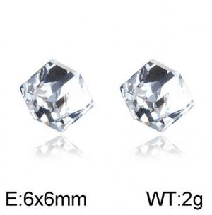 Stainless Steel Stone&Crystal Earring - KE95380-WGLN