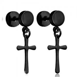 Stainless Steel Black-plating Earring - KE95406-WGLN