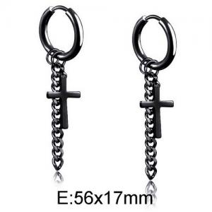 Stainless Steel Black-plating Earring - KE95410-WGLN