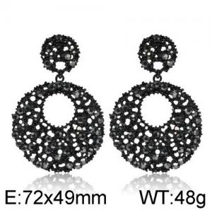 Stainless Steel Stone&Crystal Earring - KE95469-WGLN