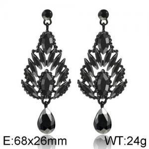 Stainless Steel Stone&Crystal Earring - KE95471-WGLN