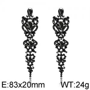 Stainless Steel Stone&Crystal Earring - KE95476-WGLN