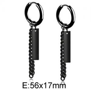 Stainless Steel Black-plating Earring - KE95477-WGLN