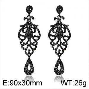 Stainless Steel Stone&Crystal Earring - KE95494-WGLN