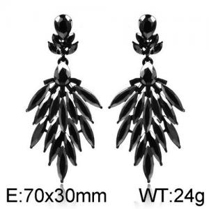 Stainless Steel Stone&Crystal Earring - KE95506-WGLN