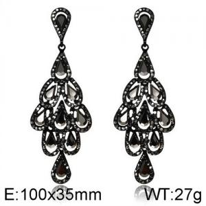 Stainless Steel Stone&Crystal Earring - KE95536-WGLN