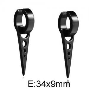 Stainless Steel Black-plating Earring - KE95542-WGLN