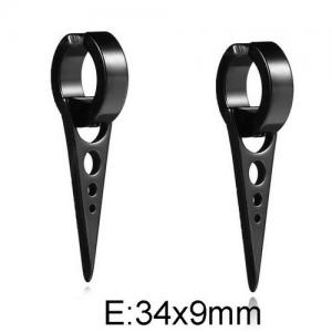 Stainless Steel Black-plating Earring - KE95542-WGLN