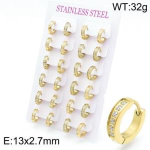 Stainless Steel Stone&Crystal Earring - KE95709-WJ