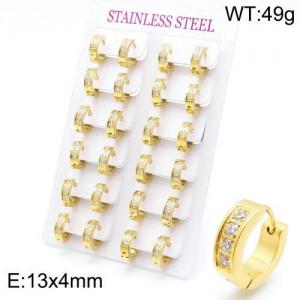 Stainless Steel Stone&Crystal Earring - KE95711-WJ