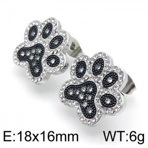 Stainless Steel Stone&Crystal Earring - KE96567-Z